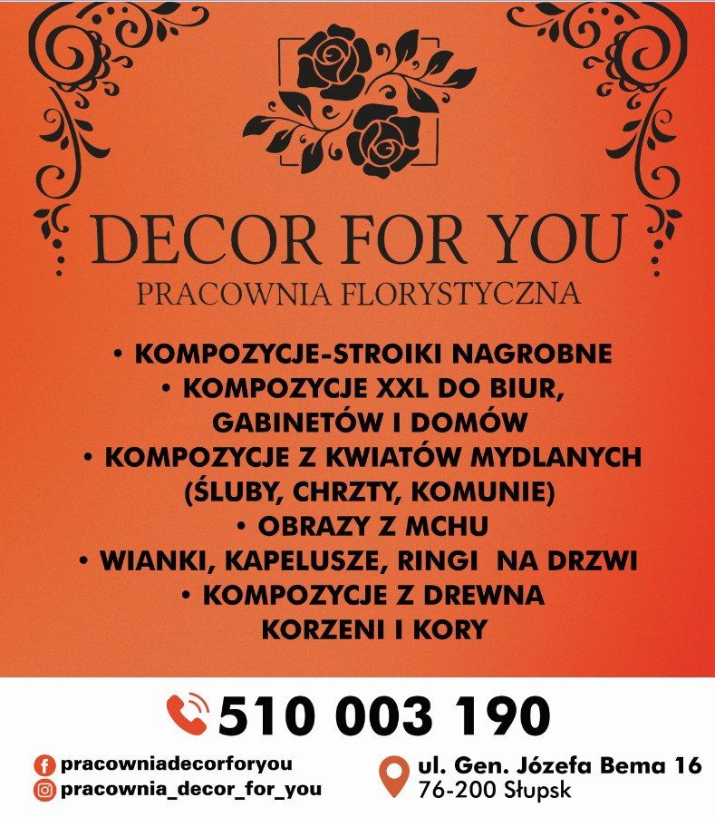 FIRMA USŁUGOWA Pracownia Florystyczna Decor For You Sylwia Szpiganowicz - sztuczne kwiaty SŁUPSK sztuczne kwiaty SŁUPSK
